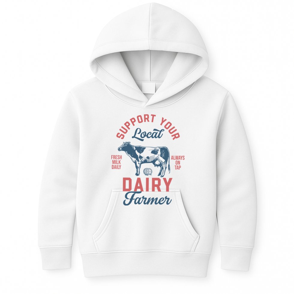 Support Local Dairy Farmer Kids Hoodie