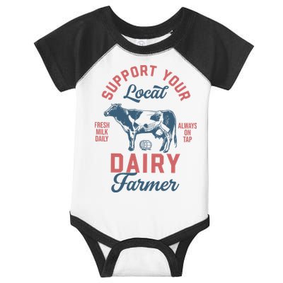Support Local Dairy Farmer Infant Baby Jersey Bodysuit