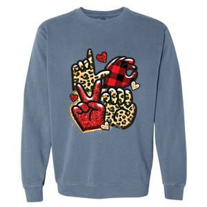 Sign Language Deaf Valentines Day Love Asl Finger Spelling Cute Gift Garment-Dyed Sweatshirt