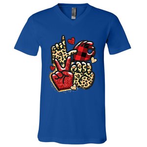 Sign Language Deaf Valentines Day Love Asl Finger Spelling Cute Gift V-Neck T-Shirt