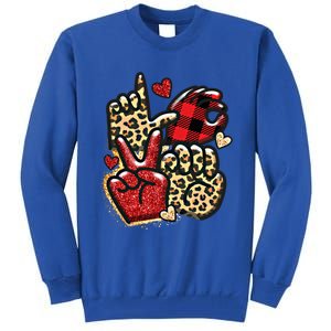 Sign Language Deaf Valentines Day Love Asl Finger Spelling Cute Gift Tall Sweatshirt