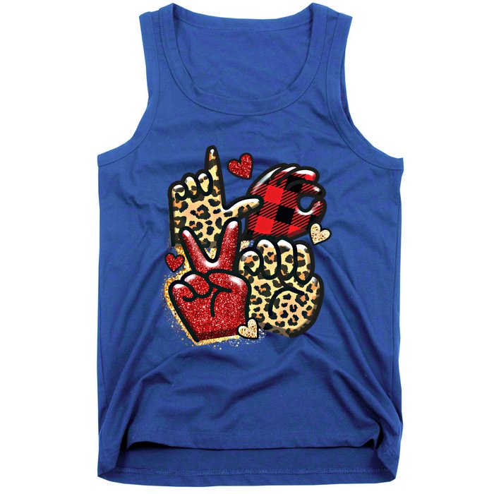 Sign Language Deaf Valentines Day Love Asl Finger Spelling Cute Gift Tank Top