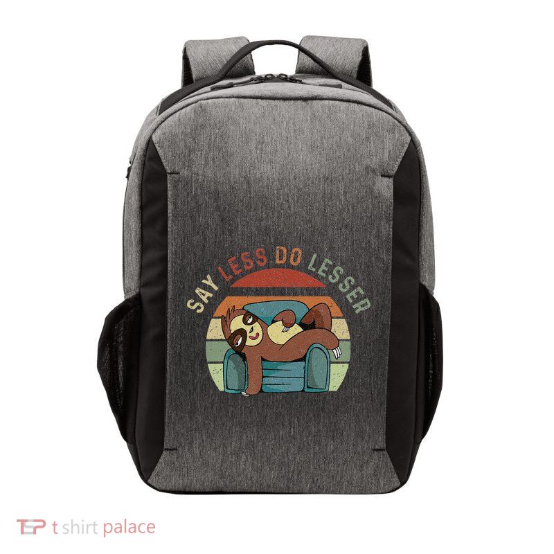 Say Less Do Lesser Retro Funny Sloth Saying Vector Backpack