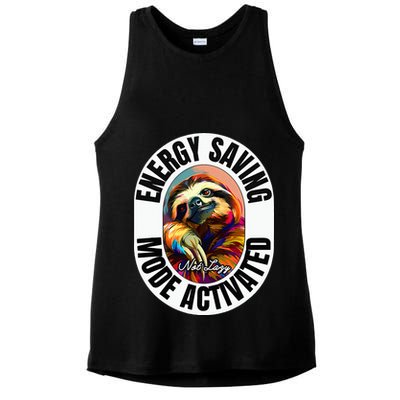 Sloth Lover Energy Saving Mode Activated Sloth Ladies PosiCharge Tri-Blend Wicking Tank
