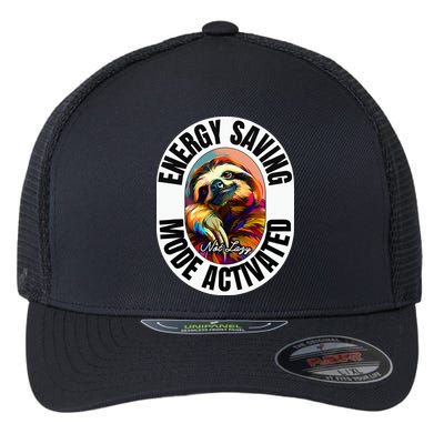Sloth Lover Energy Saving Mode Activated Sloth Flexfit Unipanel Trucker Cap