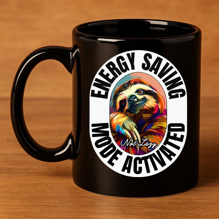 Sloth Lover Energy Saving Mode Activated Sloth 11oz C Handle Ceramic Mug