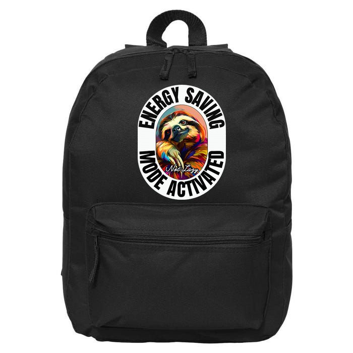 Sloth Lover Energy Saving Mode Activated Sloth 16 in Basic Backpack