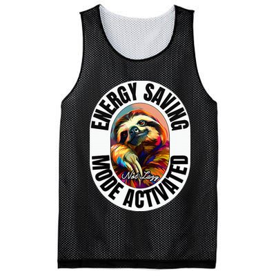 Sloth Lover Energy Saving Mode Activated Sloth Mesh Reversible Basketball Jersey Tank