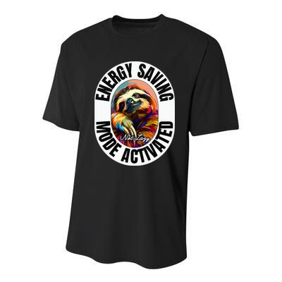 Sloth Lover Energy Saving Mode Activated Sloth Youth Performance Sprint T-Shirt