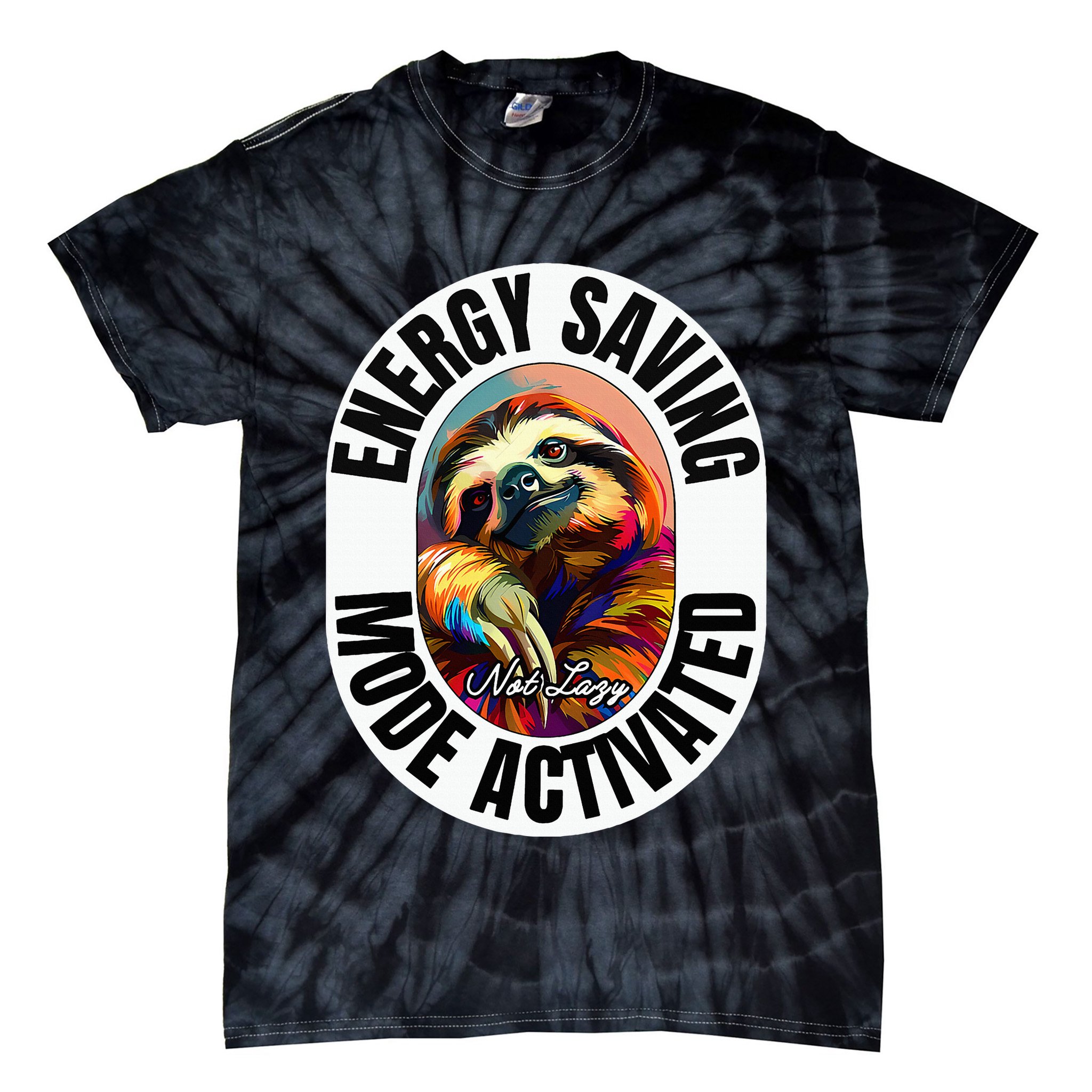 Sloth Lover Energy Saving Mode Activated Sloth Tie-Dye T-Shirt