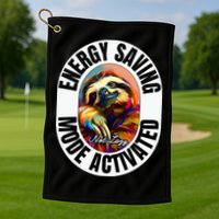 Sloth Lover Energy Saving Mode Activated Sloth Golf Towel