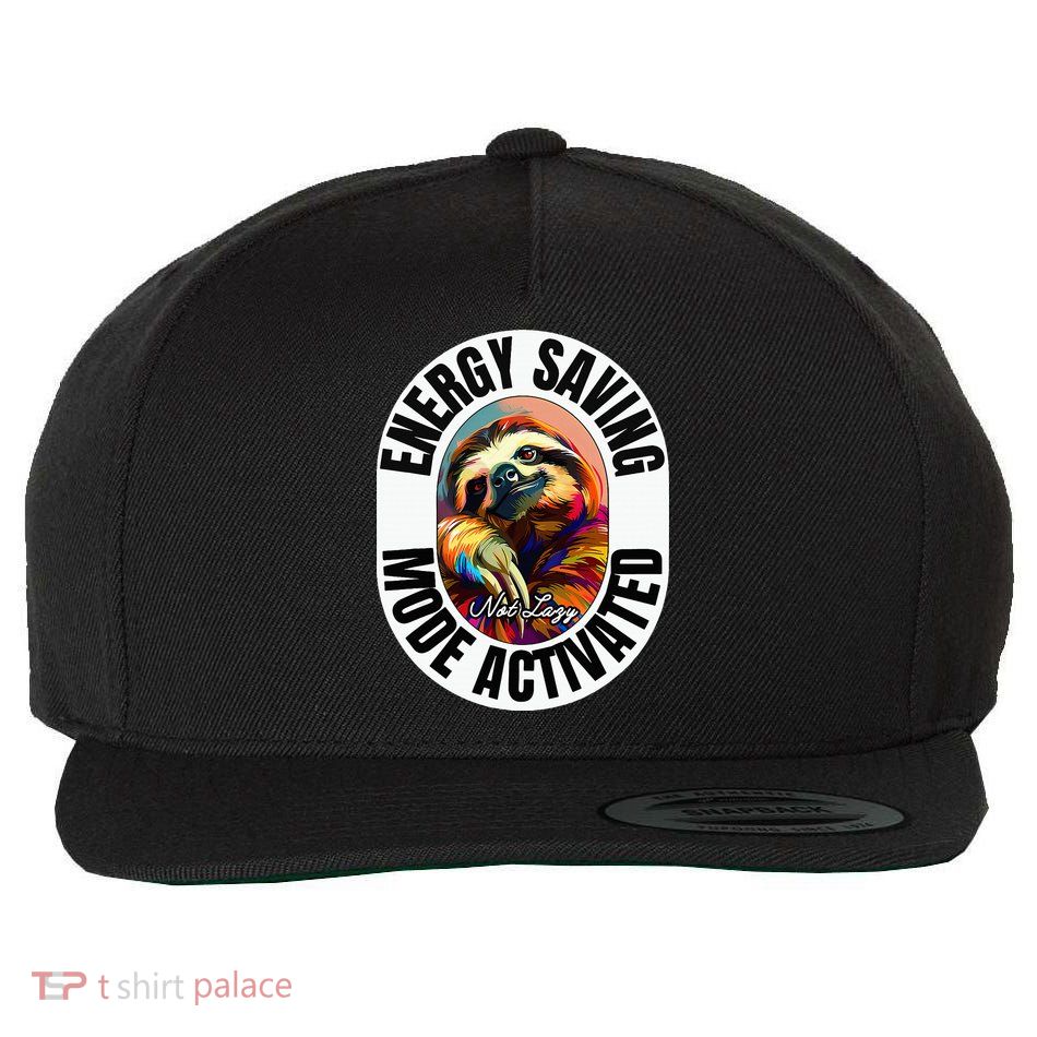 Sloth Lover Energy Saving Mode Activated Sloth Wool Snapback Cap