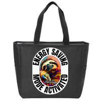 Sloth Lover Energy Saving Mode Activated Sloth Zip Tote Bag
