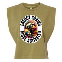 Sloth Lover Energy Saving Mode Activated Sloth Garment-Dyed Women's Muscle Tee