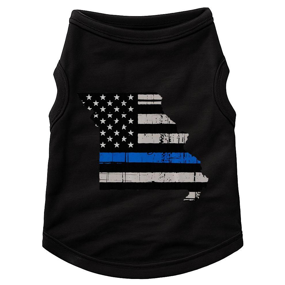 Support Law Enforcement Police Missouri Officer Blue Doggie Tank