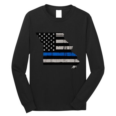 Support Law Enforcement Police Missouri Officer Blue Long Sleeve Shirt