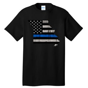 Support Law Enforcement Police Missouri Officer Blue Tall T-Shirt