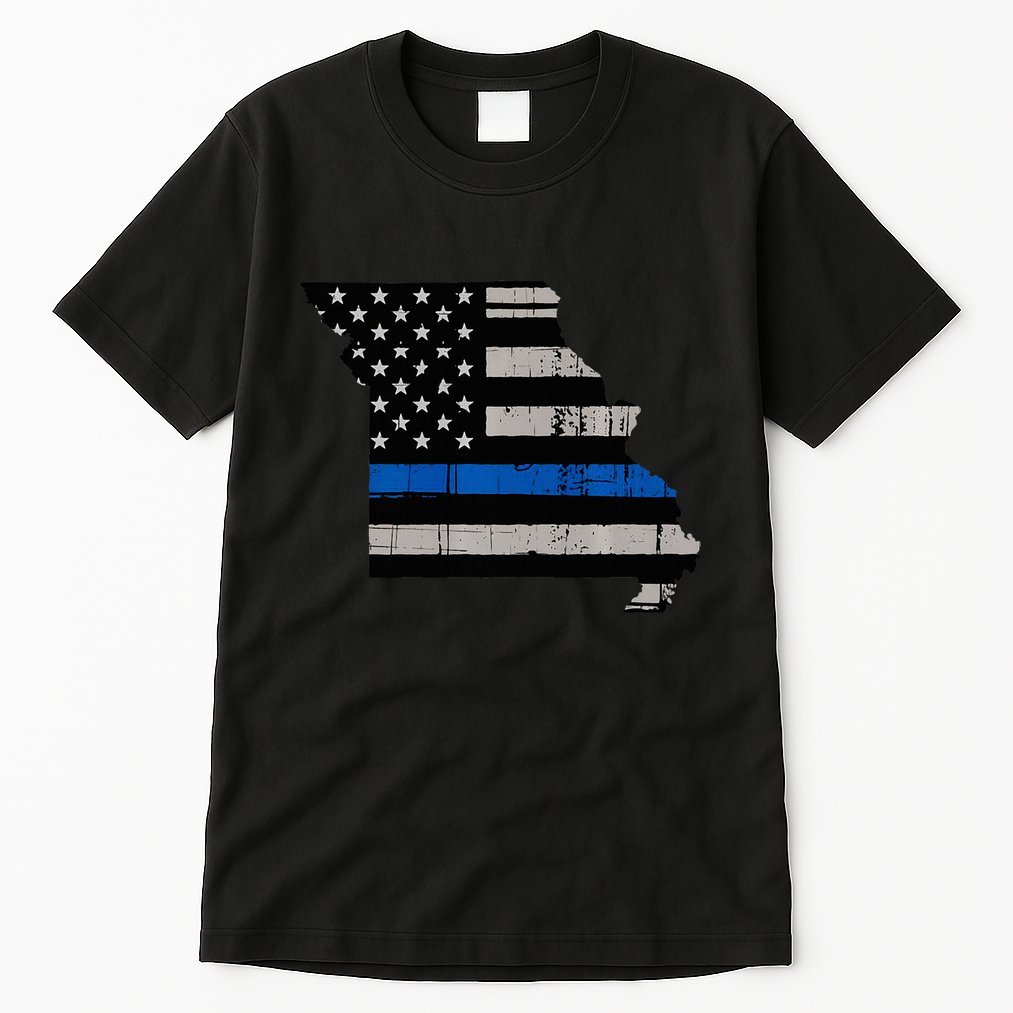 Support Law Enforcement Police Missouri Officer Blue Tall T-Shirt