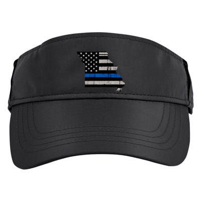 Support Law Enforcement Police Missouri Officer Blue Adult Drive Performance Visor