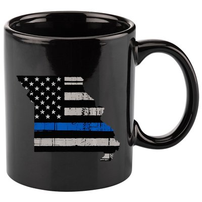 Support Law Enforcement Police Missouri Officer Blue 11oz C Handle Ceramic Mug