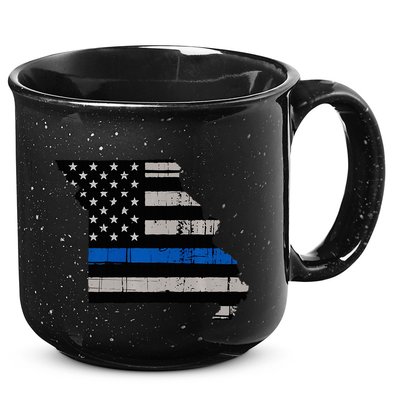 Support Law Enforcement Police Missouri Officer Blue 15oz Campfire Ceramic Mug