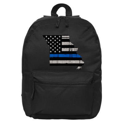 Support Law Enforcement Police Missouri Officer Blue 16 in Basic Backpack
