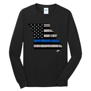 Support Law Enforcement Police Missouri Officer Blue Tall Long Sleeve T-Shirt