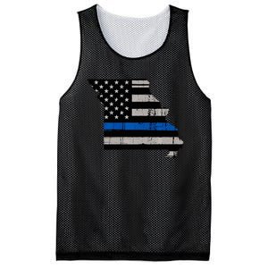 Support Law Enforcement Police Missouri Officer Blue Mesh Reversible Basketball Jersey Tank