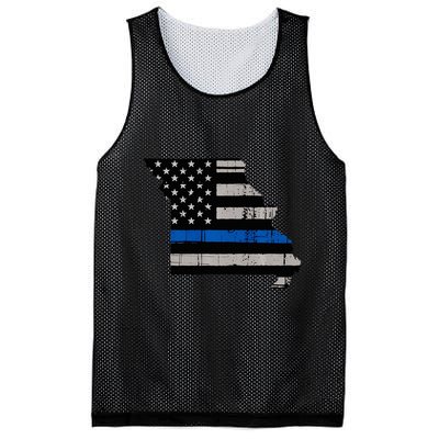 Support Law Enforcement Police Missouri Officer Blue Mesh Reversible Basketball Jersey Tank
