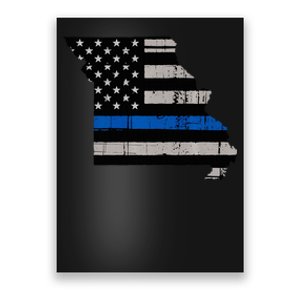 Support Law Enforcement Police Missouri Officer Blue Poster