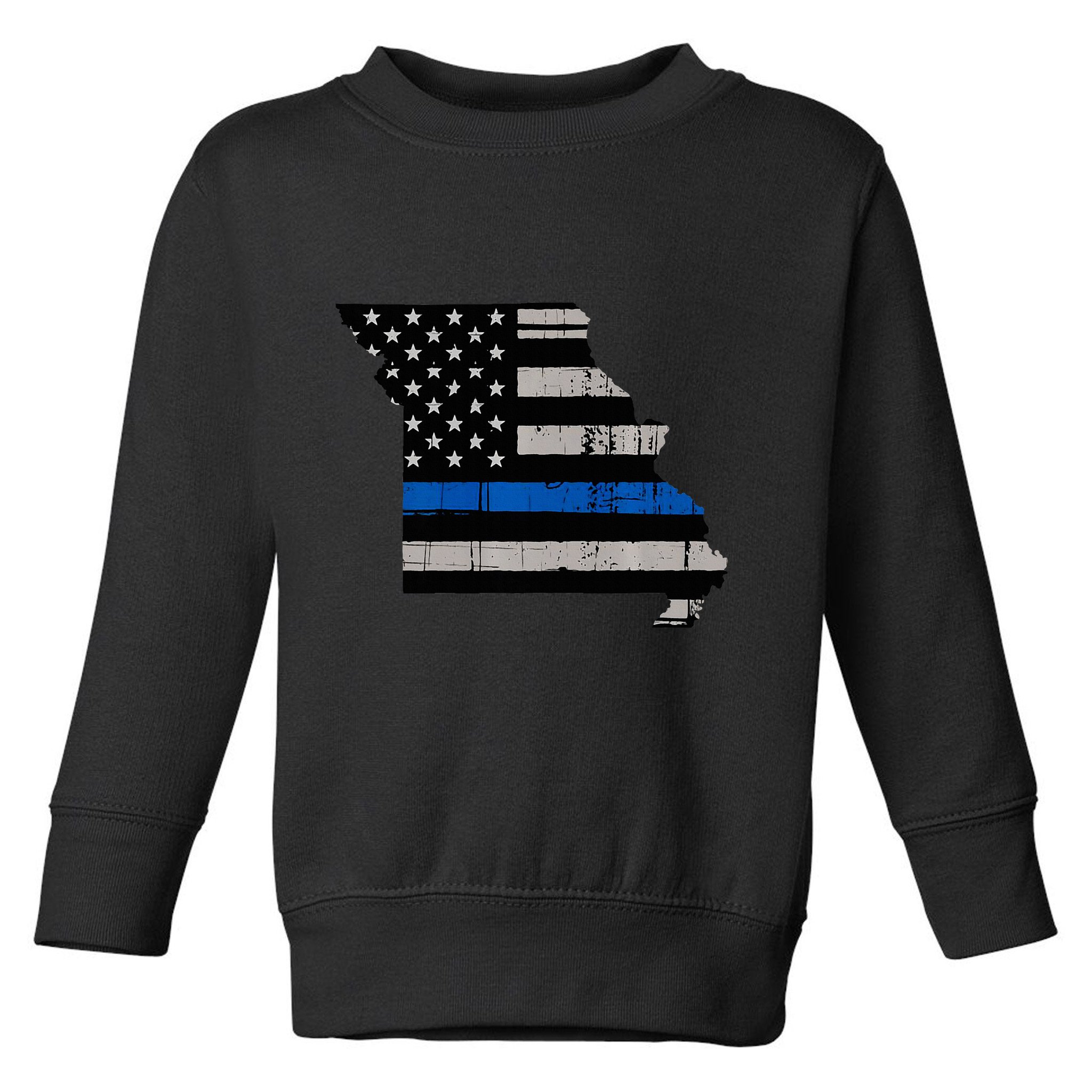Support Law Enforcement Police Missouri Officer Blue Toddler Sweatshirt