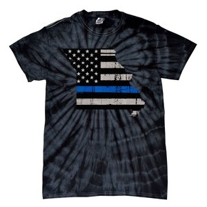 Support Law Enforcement Police Missouri Officer Blue Tie-Dye T-Shirt