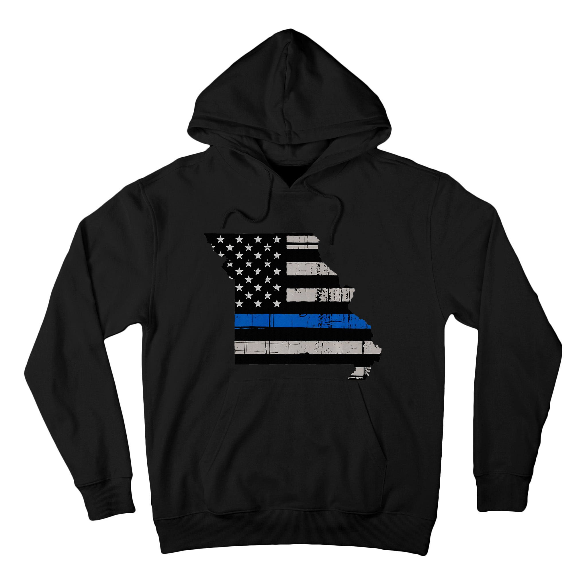 Support Law Enforcement Police Missouri Officer Blue Tall Hoodie