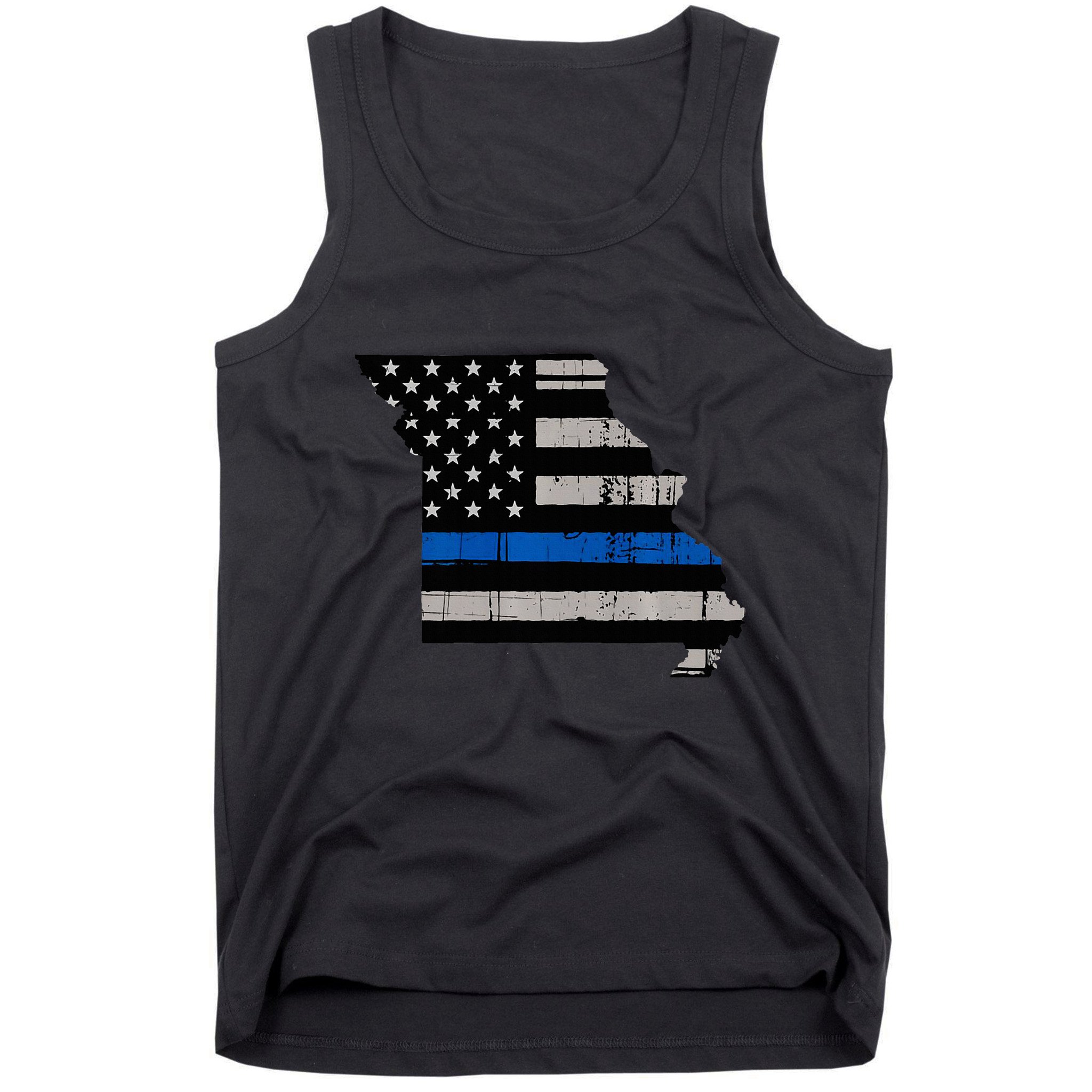 Support Law Enforcement Police Missouri Officer Blue Tank Top