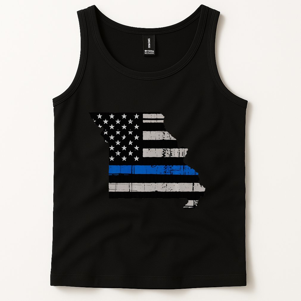 Support Law Enforcement Police Missouri Officer Blue Tank Top