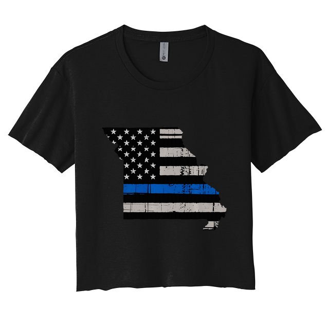 Support Law Enforcement Police Missouri Officer Blue Crop Top