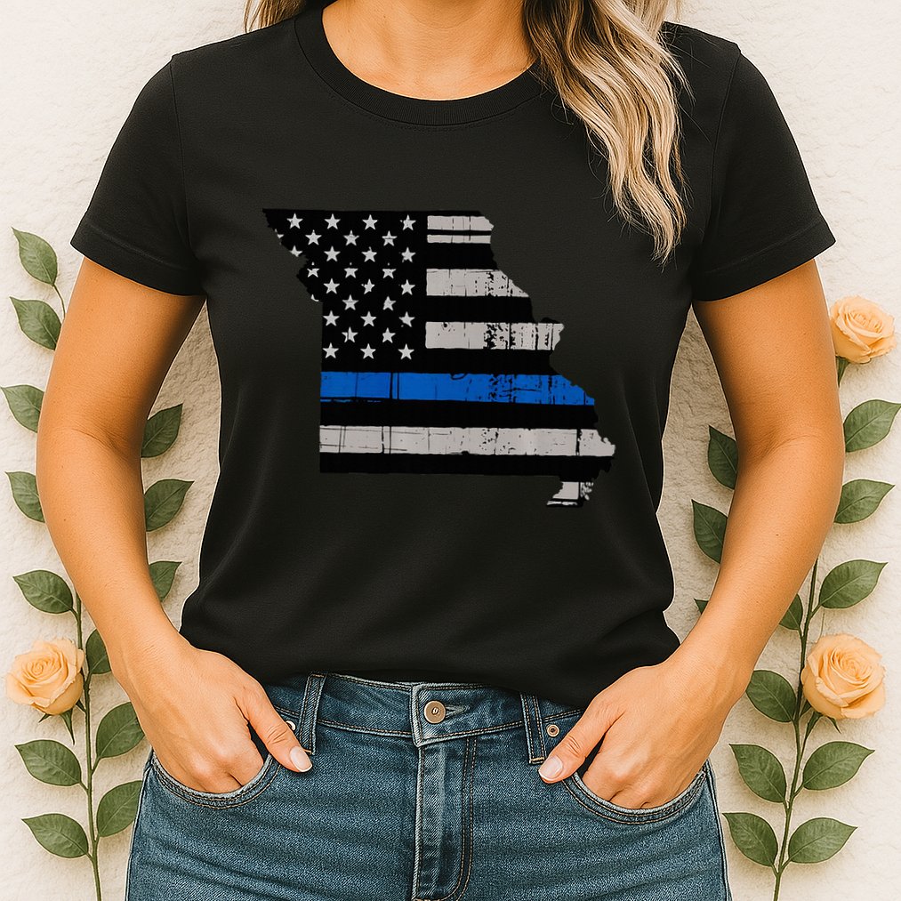 Support Law Enforcement Police Missouri Officer Blue Womens T-Shirt