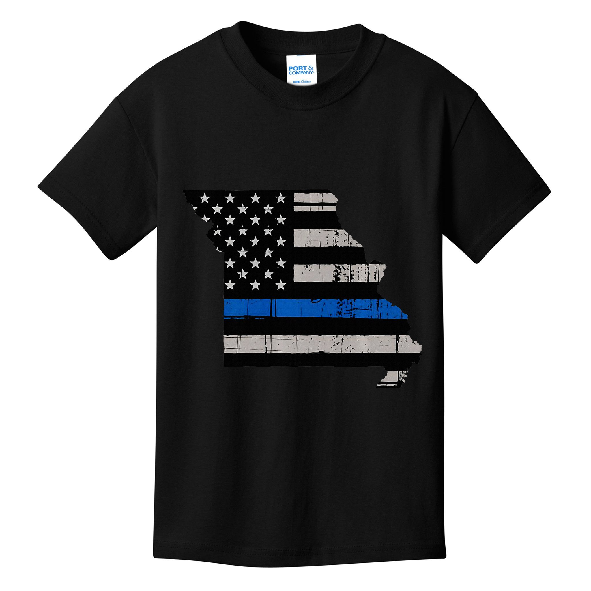Support Law Enforcement Police Missouri Officer Blue Kids T-Shirt