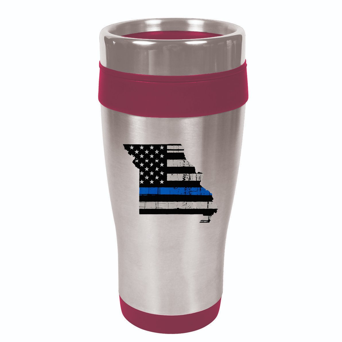 Support Law Enforcement Police Missouri Officer Blue 16oz Travel Tumbler