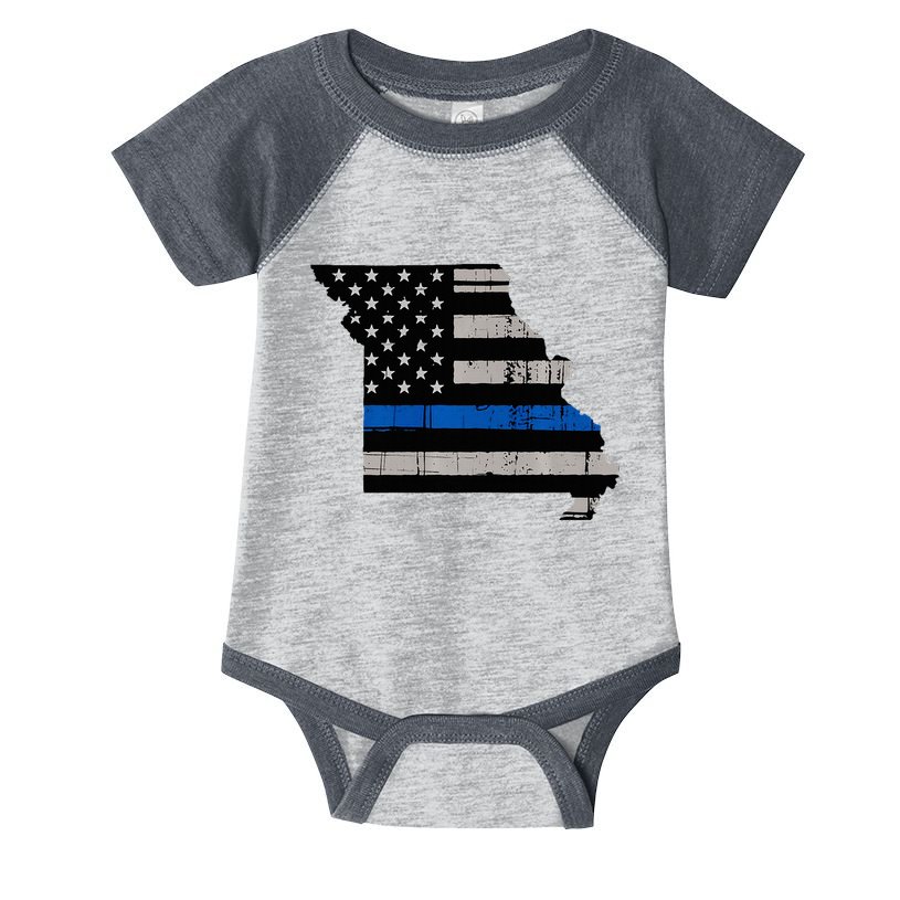 Support Law Enforcement Police Missouri Officer Blue Infant Baby Jersey Bodysuit