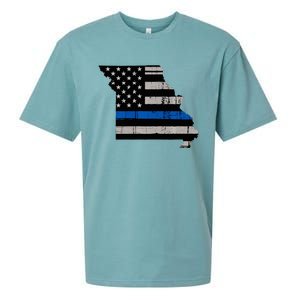 Support Law Enforcement Police Missouri Officer Blue Sueded Cloud Jersey T-Shirt