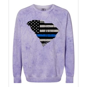 Support Law Enforcement South Carolina Police Officer Colorblast Crewneck Sweatshirt