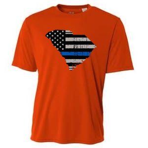 Support Law Enforcement South Carolina Police Officer Cooling Performance Crew T-Shirt