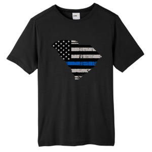 Support Law Enforcement South Carolina Police Officer Tall Fusion ChromaSoft Performance T-Shirt