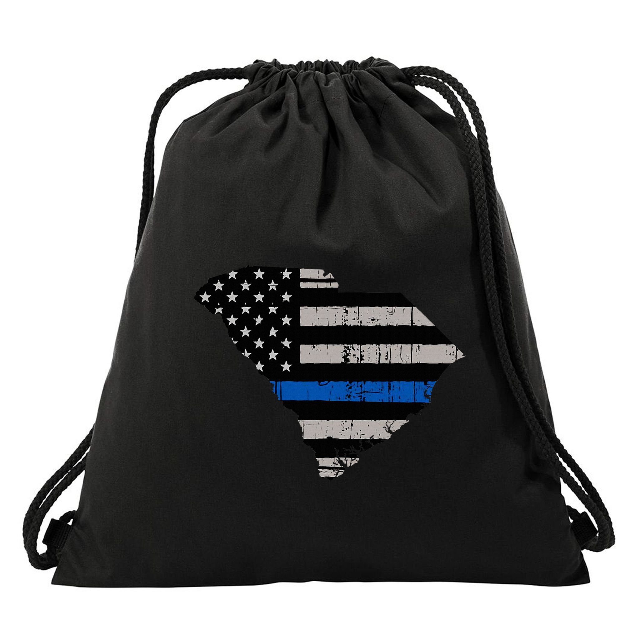 Support Law Enforcement South Carolina Police Officer Drawstring Bag