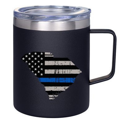 Support Law Enforcement South Carolina Police Officer 12oz Stainless Steel Coffee Mug