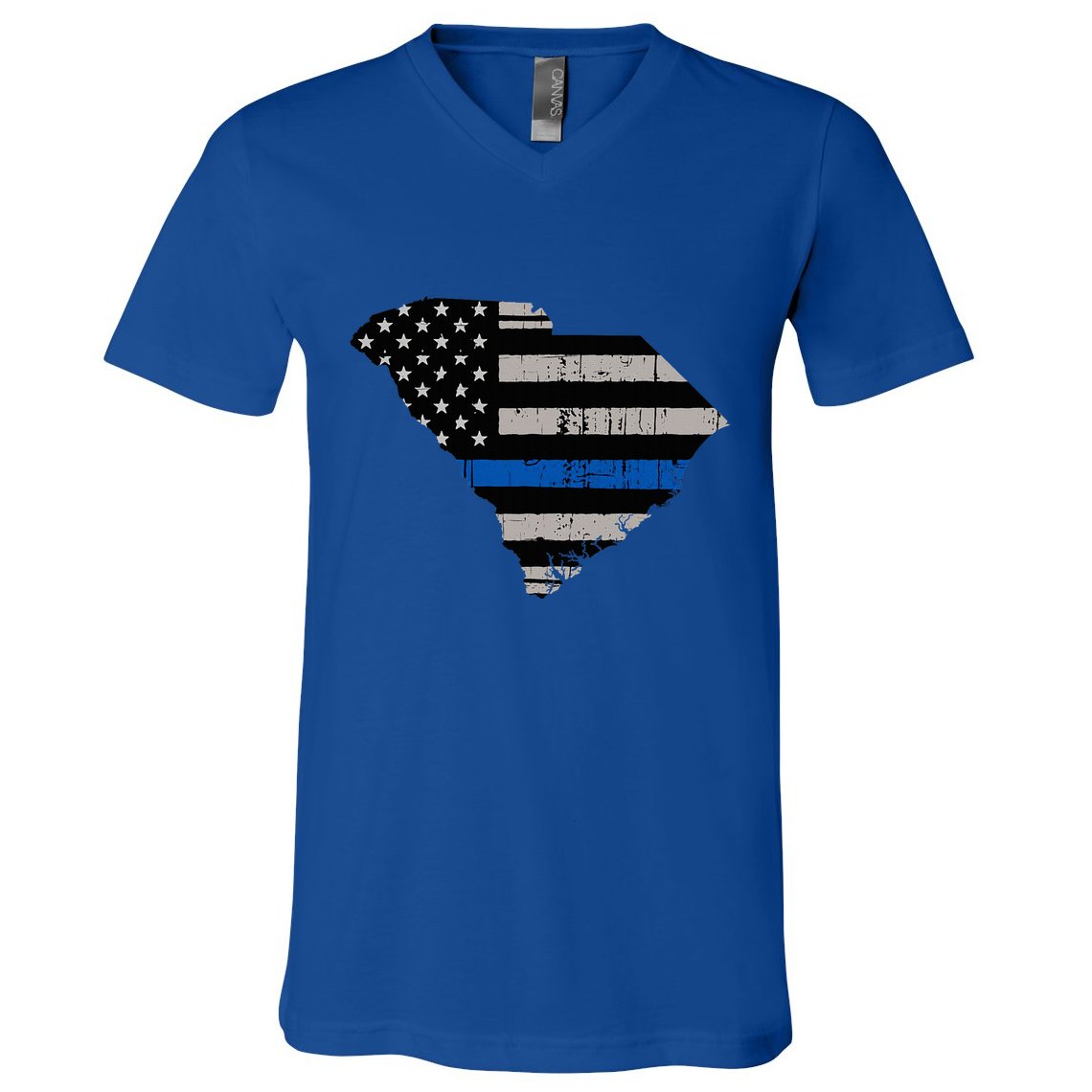 Support Law Enforcement South Carolina Police Officer V-Neck T-Shirt