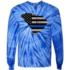 Support Law Enforcement South Carolina Police Officer Tie-Dye Long Sleeve Shirt