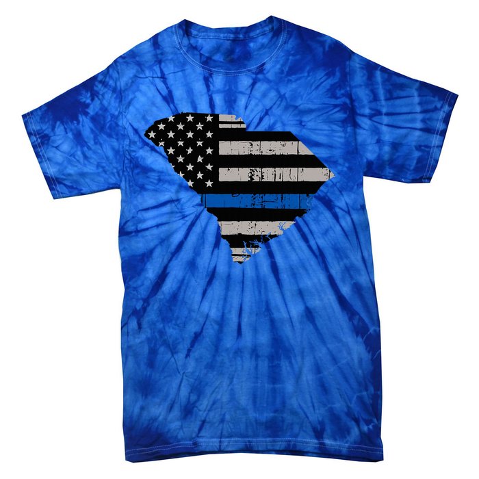 Support Law Enforcement South Carolina Police Officer Tie-Dye T-Shirt