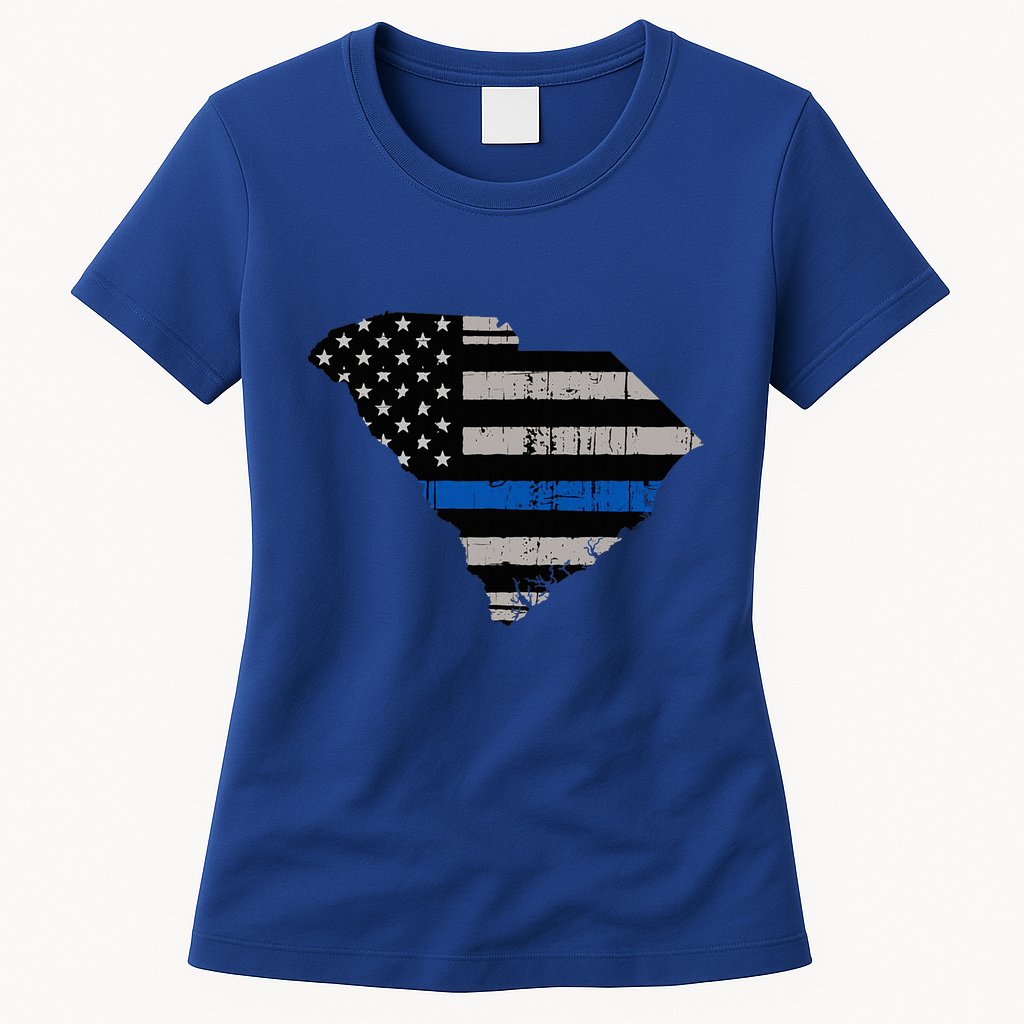 Support Law Enforcement South Carolina Police Officer Womens T-Shirt